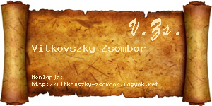 Vitkovszky Zsombor névjegykártya